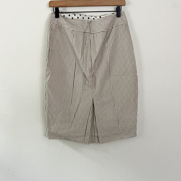 Eva Franco x Anthropologie Vintage Black White Pinstripe Pencil Skirt NWT. 6 - Picture 6 of 8